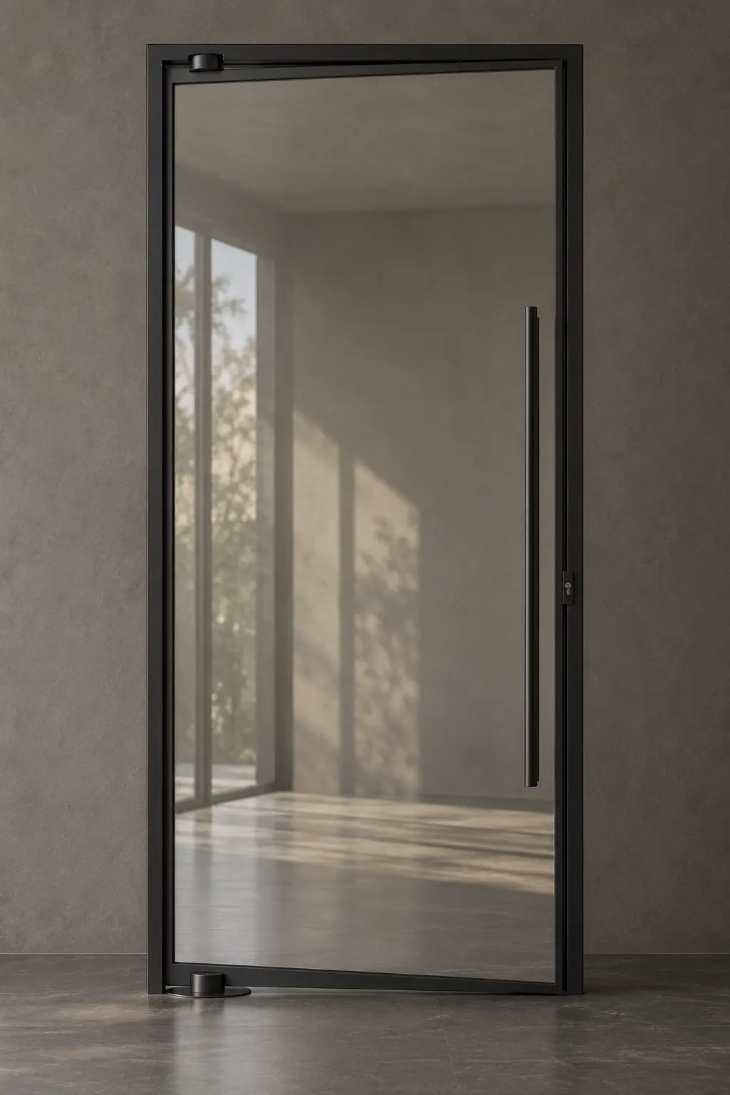 M05 oversized full-glass steel pivot door