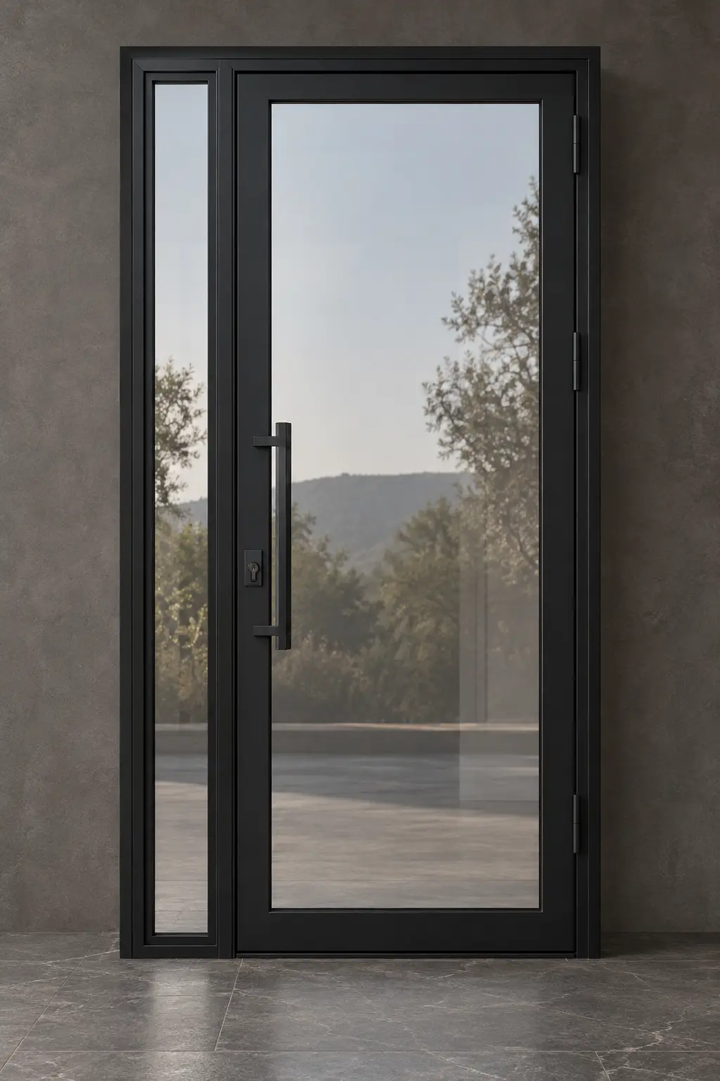 M13 asymmetrical steel door and narrow sidelite