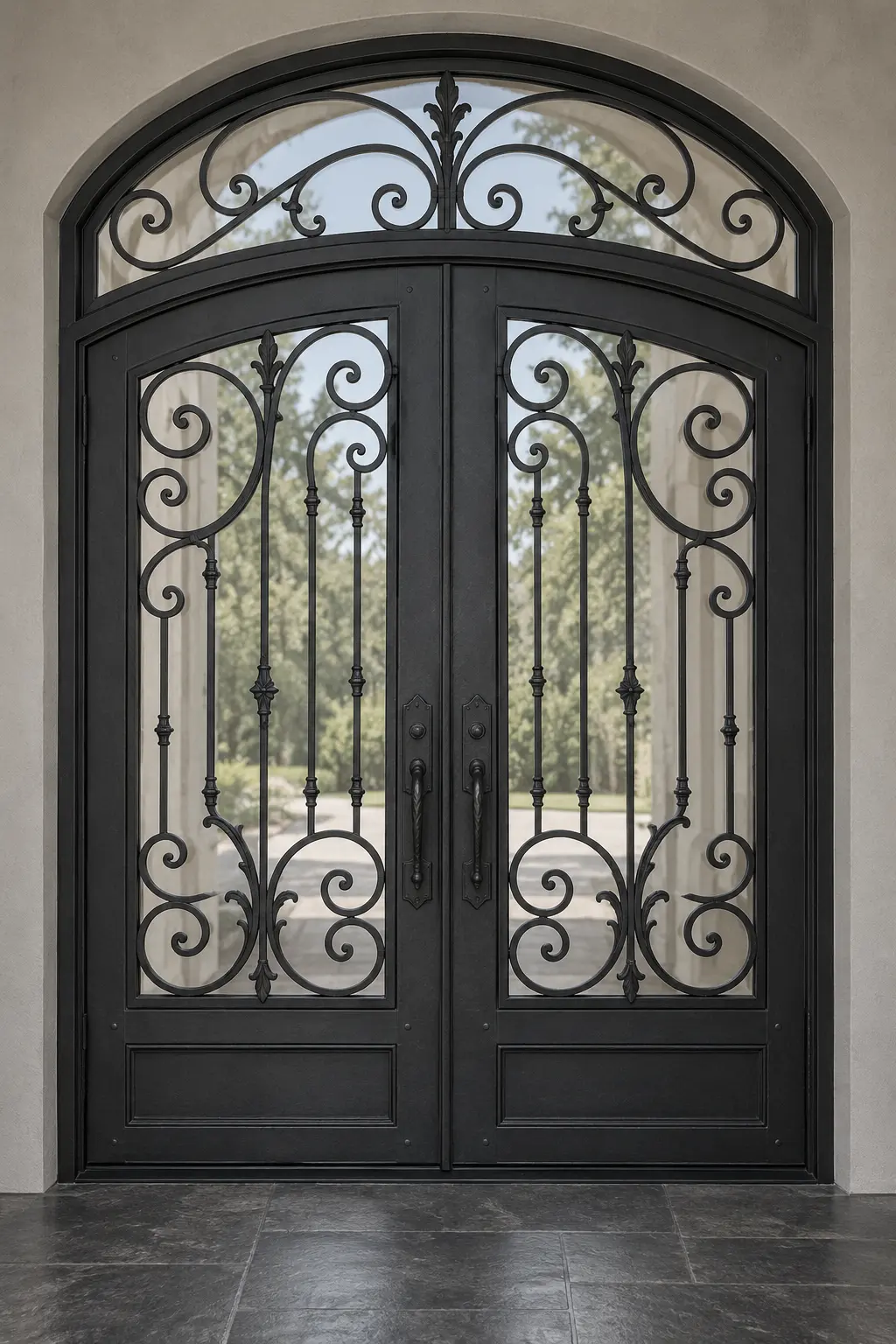T09 elliptical wrought iron double entry